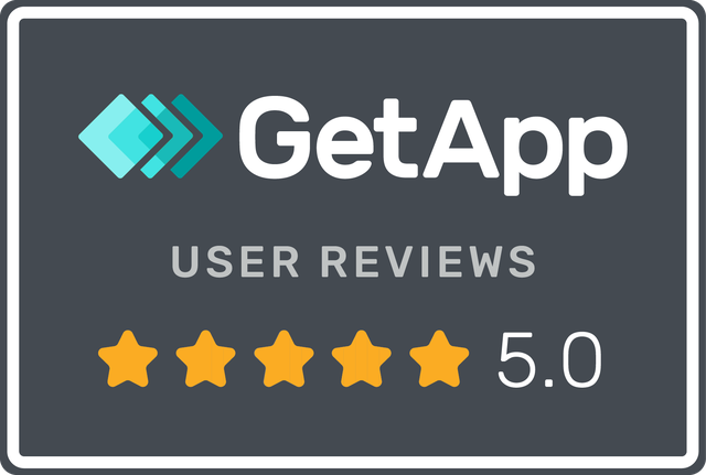 GetApp user reviews, 5.0 out of 5 stars
