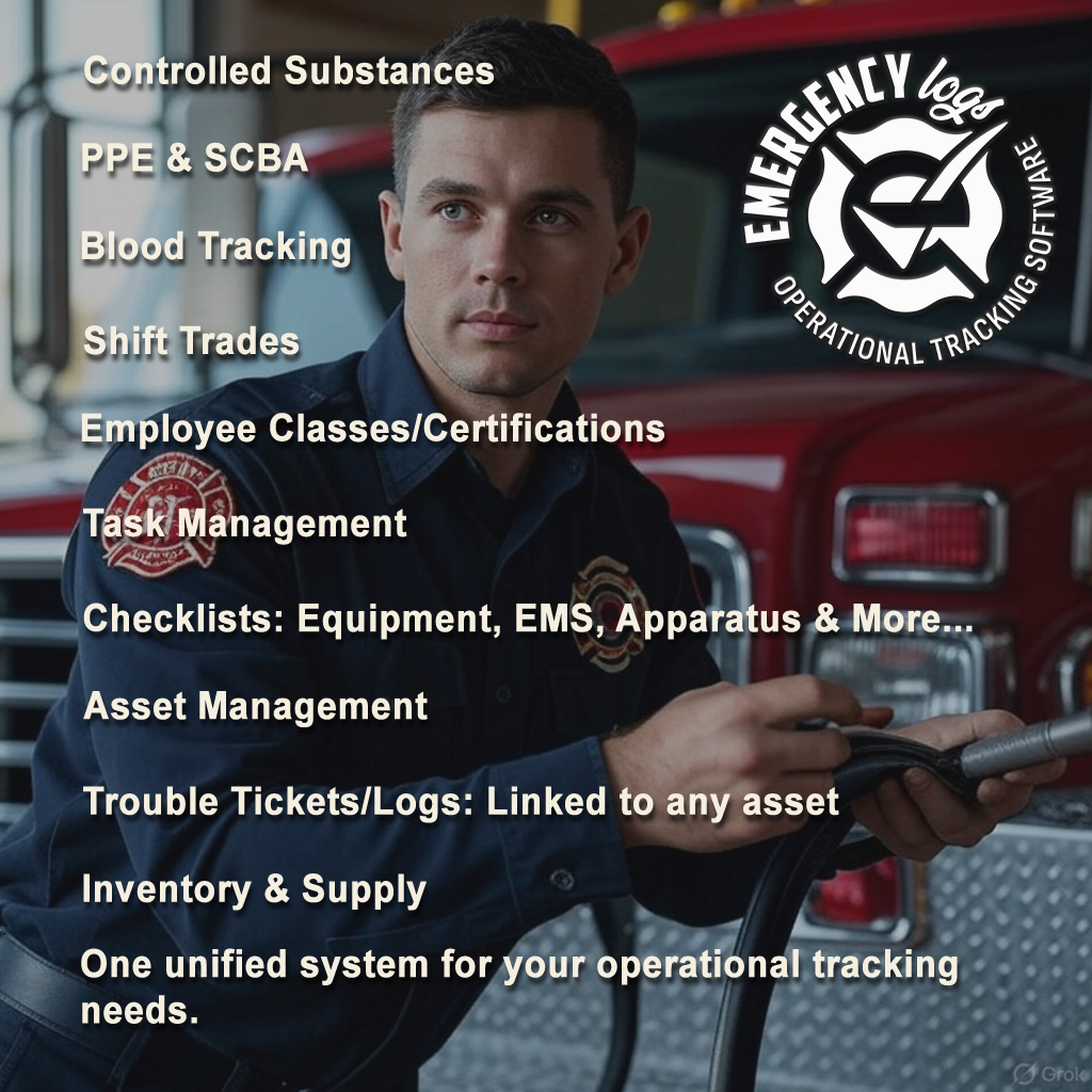 Image of most of the modules in Emergency Logs.